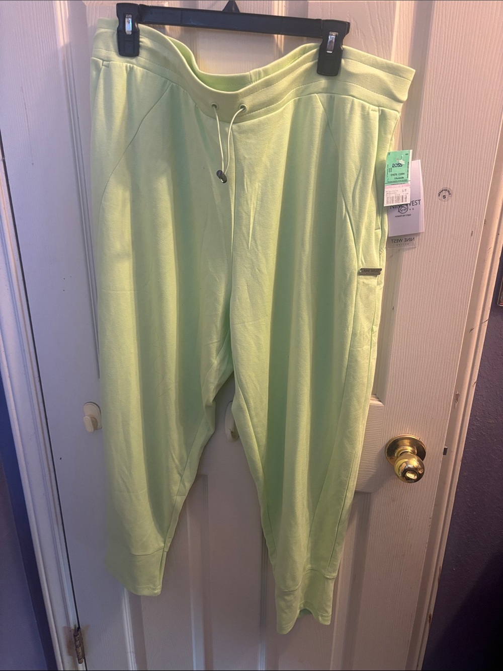 Nine West Light Lime Drawstring Jogger Pants